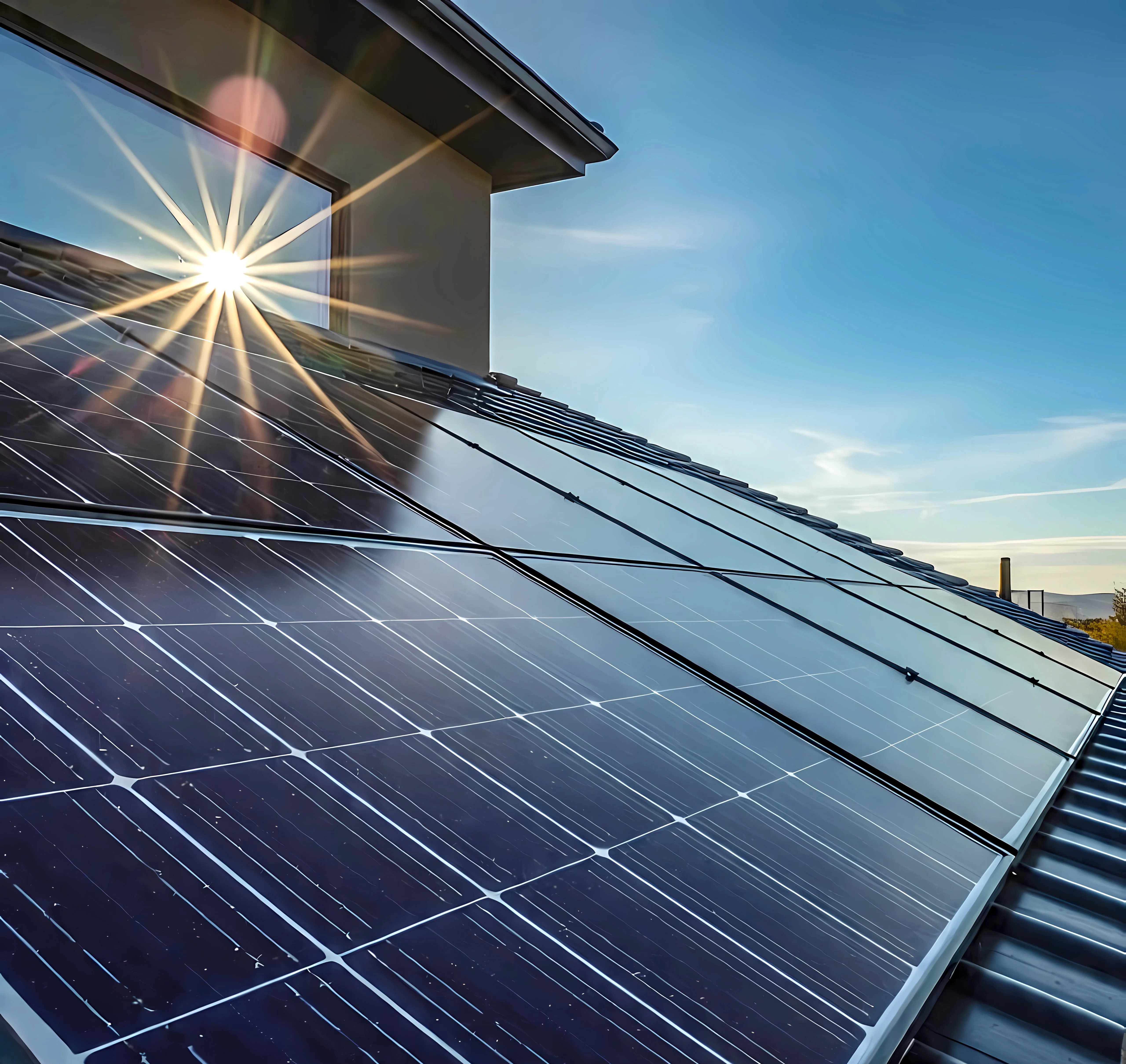 Solar panels on a sunny day